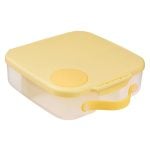 Żółta śniadaniówka plastikowa z uchwytem dla dziecka. b.box Lunchbox Lemon Twist