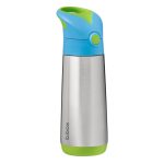 Bidon termiczny stalowy z niebieską i zieloną nakrętką pojemność 500 ml dla dziecka. b.box Bidon termiczny 500ml Ocean Breeze