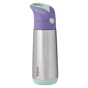 Bidon termiczny ze stali nierdzewnej fioletowa zakrętka i miętowa podstawa 500 ml dla dziecka. b.box Bidon termiczny 500ml Lilac Pop