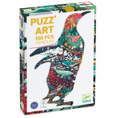 Puzzle tradycyjne 150 elementów z obrazem kolorowego pingwina dla dzieci. Djeco Puzzle artystyczne PINGWIN 150 elem