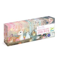 Puzzle tekturowe 350 elementów z ilustracją zwierząt leśnych i wróżek dla dzieci. Djeco Puzzle tektuowe JEZIORO WRÓŻEK 350 elem
