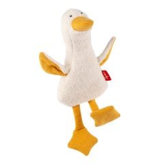 Pluszowa kaczka biała z żółtymi skrzydłami i nogami maskotka dla dziecka 33 cm. sigikid Pierwsza przytulanka Kaczka Natural Friends maskotka zabawka 33cm