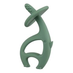 Zielony silikonowy gryzak w kształcie słonika dla niemowlaka. Mombella Gryzak Słonik Dancing Elephant Light Green