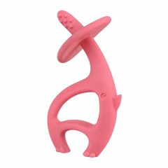 Różowy gryzak w kształcie słonika dla niemowlaka. Mombella Gryzak Słonik Dancing Elephant Pink