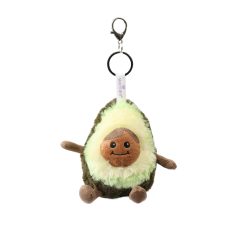 Pluszowy breloczek zawieszka w kształcie awokado z uśmiechniętą twarzą zielono-brązowy. Warmies Avocado Bag Charms Zawieszka z awokado