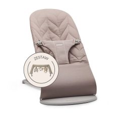 Leżaczek dla niemowlaka szary beżowy z siateczkowym materiałem. Babybjorn leżaczek BLISS MESH Szary Beż