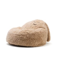 Pufa worek dziecięcy w kolorze beżowym z uszami i haftowanym uśmiechem dla dziecka. Kid’s Concept Pufa/worek z uszami Snuggle