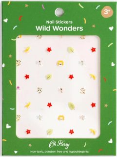 Naklejki na paznokcie dla dzieci wzory zwierząt i roślin na białym tle. Oh Flossy Naklejki na paznokcie dla dzieci WILD WONDERS hipoalergiczne