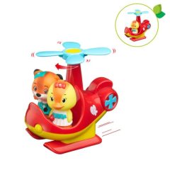 Czerwony helikopter zabawkowy z dwoma zwierzątkami dla dzieci. Vulli Klorofil Helikopter Ratunkowy