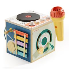 Muzyczna kostka edukacyjna z mikrofonem dla malucha kolorowa z elementami do zabawy i nauki dźwięków. Topbright Muzyczna kostka dla malucha 18m+