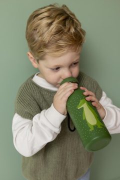 Zielony bidon 500 ml z nadrukiem aligatora dla dziecka. Trixie Butelka bidon 500ml Aligator Baby