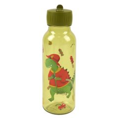 Zielona butelka tritanowa 500 ml z nadrukiem dinozaura w stroju strażaka dla dziecka. Trixie Butelka tritanowa 500ml Strażak Dino Baby Dinozaur