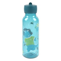 Niebieska butelka tritanowa 500 ml z grafiką triceratopsa dla dziecka sportowca. Trixie Butelka tritanowa 500ml Triceratops Sportowiec Baby