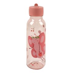 Przezroczysta butelka tritanowa 500 ml z różową zakrętką i motylem dla dziecka. Trixie Butelka tritanowa 500ml Wróżka Motyl Baby