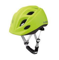 Zielony kask dziecięcy XXS 44-48 cm z otworami wentylacyjnymi i regulowanym paskiem dla dziecka. Bobike KASK dla dzieci XXS 44-48cm Firefly Fluo