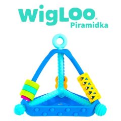 Kolorowa piramidka sensoryczna z elementami do przesuwania dla niemowlaka. Mobi Games Wigloo Piramidka Zabawka sensoryczna