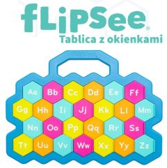 Kolorowa tablica edukacyjna z okienkami do nauki alfabetu dla dzieci. Mobi Games Flipsee Tablica z Okienkami Alfabet