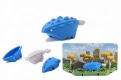 Niebieska magnetyczna figurka dinozaura ankylozaura z elementami do składania z dioramą dla dzieci. HalfToys Magnetyczny Składany Ankylozaur z Dioramą