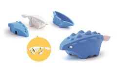 Magnetyczna składana figurka ankylozaura w kolorze niebieskim z elementami do składania dla dzieci. HalfToys Magnetyczny Składany Ankylozaur z Książeczką