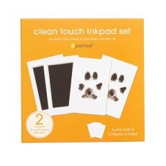 Zestaw dwóch czarnych poduszek do odbić atramentowych dla niemowląt wraz z kartami do odcisków. Pearhead Atramentowy Odcisk Clean-Touch Black 2-pak