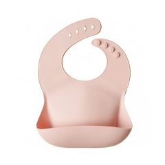 Silikonowy śliniak w kolorze jasnoróżowym dla dziecka. Mushie Śliniak Silikonowy Blush
