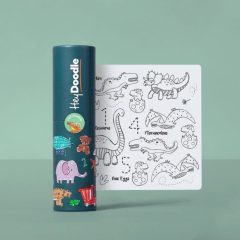 Mata silikonowa do malowania A4 z motywem dinozaurów dla dzieci. HeyDoodle Mata Silikonowa do Kolorowania A4 Dinozaury