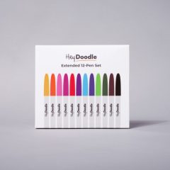 Zestaw dwunastu kolorowych flamastrów do rysowania na silikonowej macie. HeyDoodle Flamastry do silikonowej Maty