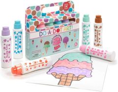 Duże flamastry kropkowe pachnące o zapachu słodkich lodów w pastelowych kolorach z rysunkiem lodów dla dzieci. Do-A-Do Art Duże Flamastry Kropkowe Pachnące Słodkie Lody