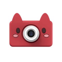 Czerwony aparat fotograficzny dla dzieci w kształcie lisa z uszami i oczami. Kiimento Aparat dla Dzieci Lis Akito