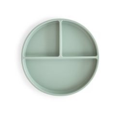 Silikonowy talerzyk dzielony dla dziecka w kolorze jasnoniebieskim. Mushie Silikonowy Talerzyk Dzielony dla Dziecka Cambridge Blue