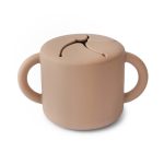 Kubek na przekąski dla dzieci z uchwytami silikonowy beżowy 400 ml. Mushie Kubek na Przekąski dla Dzieci 400ml Natural 400 ml