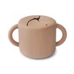 Kubek na przekąski dla dzieci z uchwytami silikonowy beżowy 400 ml. Mushie Kubek na Przekąski dla Dzieci 400ml Natural 400 ml
