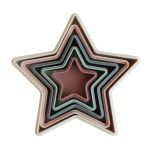 Wieża do układania w kształcie gwiazdek w pastelowych kolorach dla dziecka. Mushie Wieża do Układania Gwiazdki Nesting Star Orginal