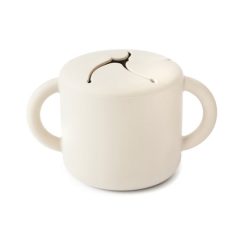 Kubek niewysypek dla dzieci 400 ml kolor kość słoniowa z dwoma uchwytami. Mushie Kubek na Przekąski dla Dzieci 400ml Ivory 400 ml