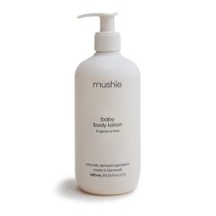 Balsam nawilżający dla dzieci i niemowląt bezzapachowy w białej butelce z pompką 400 ml. Mushie Balsam nawilżający dla dzieci i niemowląt bezzapachowy 400 400 ml