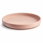 Silikonowy talerzyk dla dziecka w kolorze blush z przyssawką. Mushie Silikonowy Talerzyk dla Dziecka z Przyssawką Blush