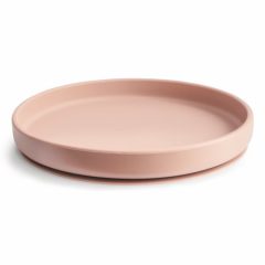 Silikonowy talerzyk dla dziecka w kolorze blush z przyssawką. Mushie Silikonowy Talerzyk dla Dziecka z Przyssawką Blush