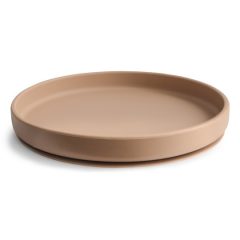 Silikonowy talerzyk dla dziecka beżowy z przyssawką. Mushie Silikonowy Talerzyk dla Dziecka z Przyssawką Natural