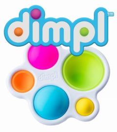 Zabawka sensoryczna bąbelki dimpl z kolorowymi silikonowymi wypustkami dla dziecka. Fat Brain Toy Co. Bąbelki Dimpl