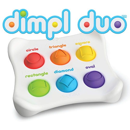 Zabawka sensoryczna z kolorowymi przyciskami do naciskania dla dzieci. Fat Brain Toy Co. Bąbelki Dimpl Duet
