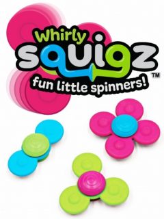 Wirujące przyssawki do kąpieli w kolorze różowym zielonym i niebieskim dla dzieci. Fat Brain Toy Co. Wirujące Przyssawki Whirly Squigz