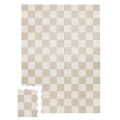 Mata piankowa EVA w beżową szachownicę puzzle do zabawy i ochrony podłogi. 3 Sprouts Mata Piankowa EVA Checkerboard Beige Puzzle Podłogowe
