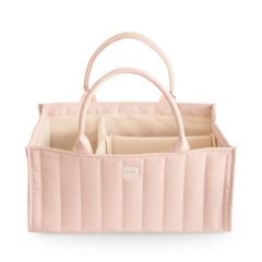 Organizer na pieluszki w kolorze jasnoróżowym z uchwytami do przenoszenia dla mamy. Mushie Organizer na Pieluszki Blush