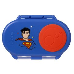 Niebieski pojemnik na przekąski z motywem Supermana dla dzieci. b.box Superman by Snackbox pojemnik na przekąski