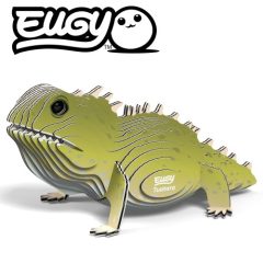Zielona drewniana układanka 3d jaszczurka dla dzieci. Eugy Hatteria Gad Eko Układanka 3D