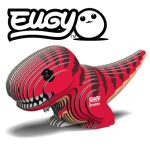 Czerwona trójwymiarowa układanka puzzle dinozaur tyranozaur dla dzieci. Eugy Dinozaur Tyranozaur Eko Układanka 3D