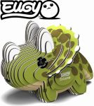 Trójwymiarowa układanka puzzle dinozaur Tricera zielono-brązowy dla dzieci. Eugy Dinozaur Tricera Eko Układanka 3D