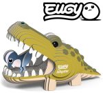 Trójwymiarowa układanka puzzle krokodyl zielono-żółty z papieru dla dzieci. Eugy Aligator Eko Układanka 3D
