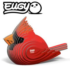 Trójwymiarowa układanka puzzle 3d ptak kardynał szkarłatny czerwony ekologiczna dla dzieci. Eugy Ptak Kardynał Szkarłatny Eko Układanka 3D