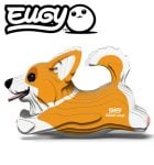 Trójwymiarowa układanka puzzle pies rasy corgi w kolorze pomarańczowo-białym dla dzieci. Eugy Pies Corgi Eko Układanka 3D